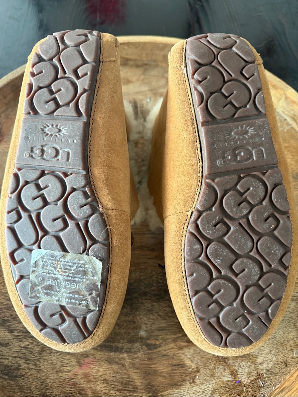 UGG Women's Tasman Shearling-Lined Chestnut Moccasin Slippers size 8 - Picture 4 of 6